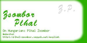 zsombor plhal business card